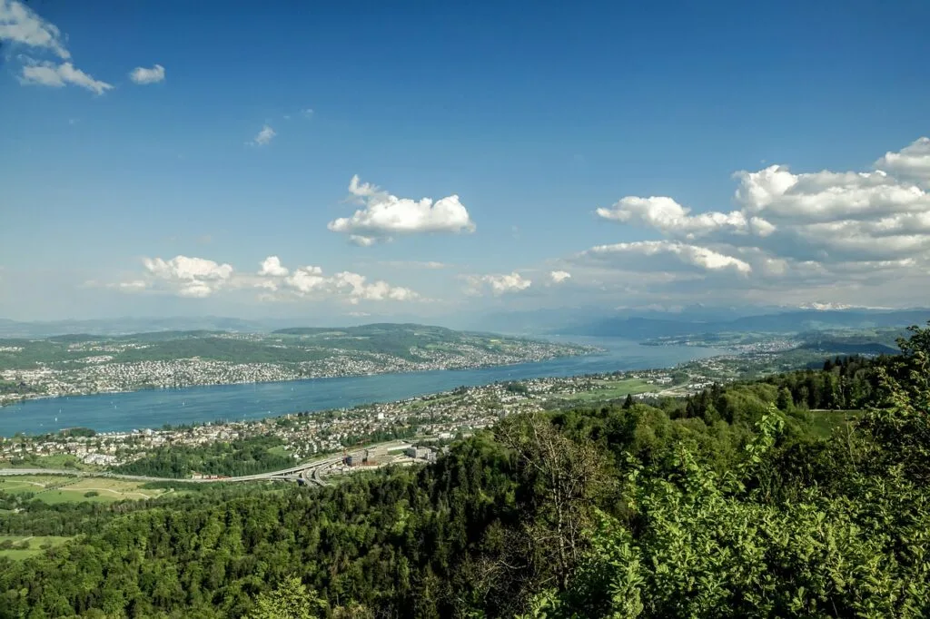 View from Üetliberg over Lake of Zürich