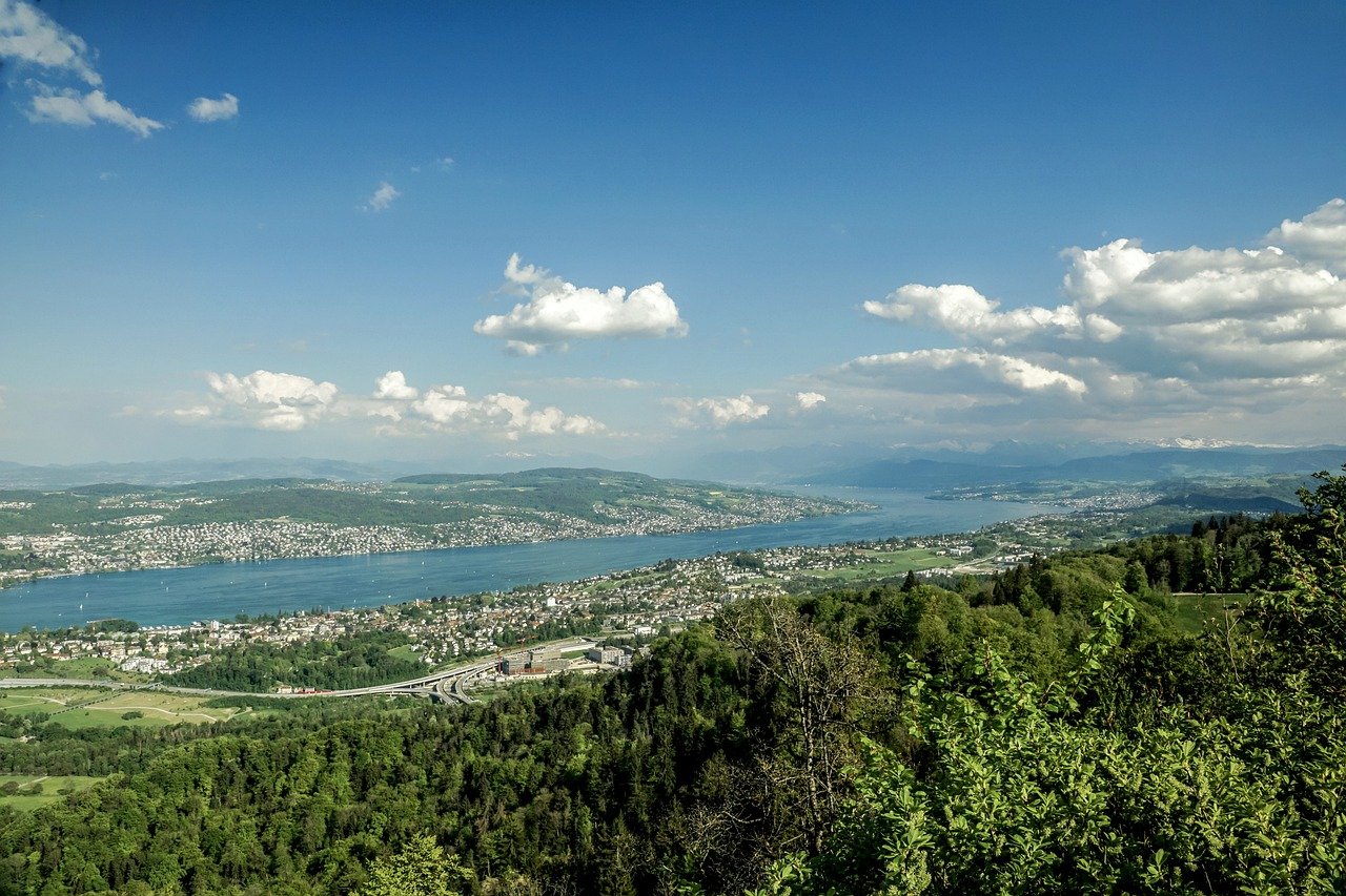 View from Üetliberg over Lake of Zürich