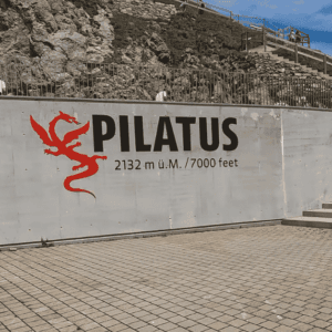 View from Mount Pilatus Golden Round Trip cogwheel railway 2026