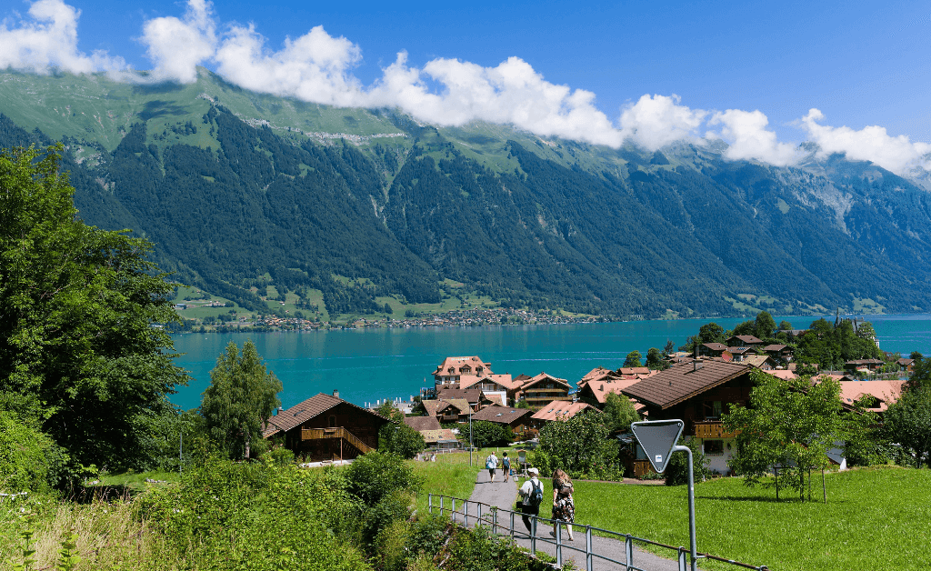 Iseltwald village and Lake Brienz, Switzerland